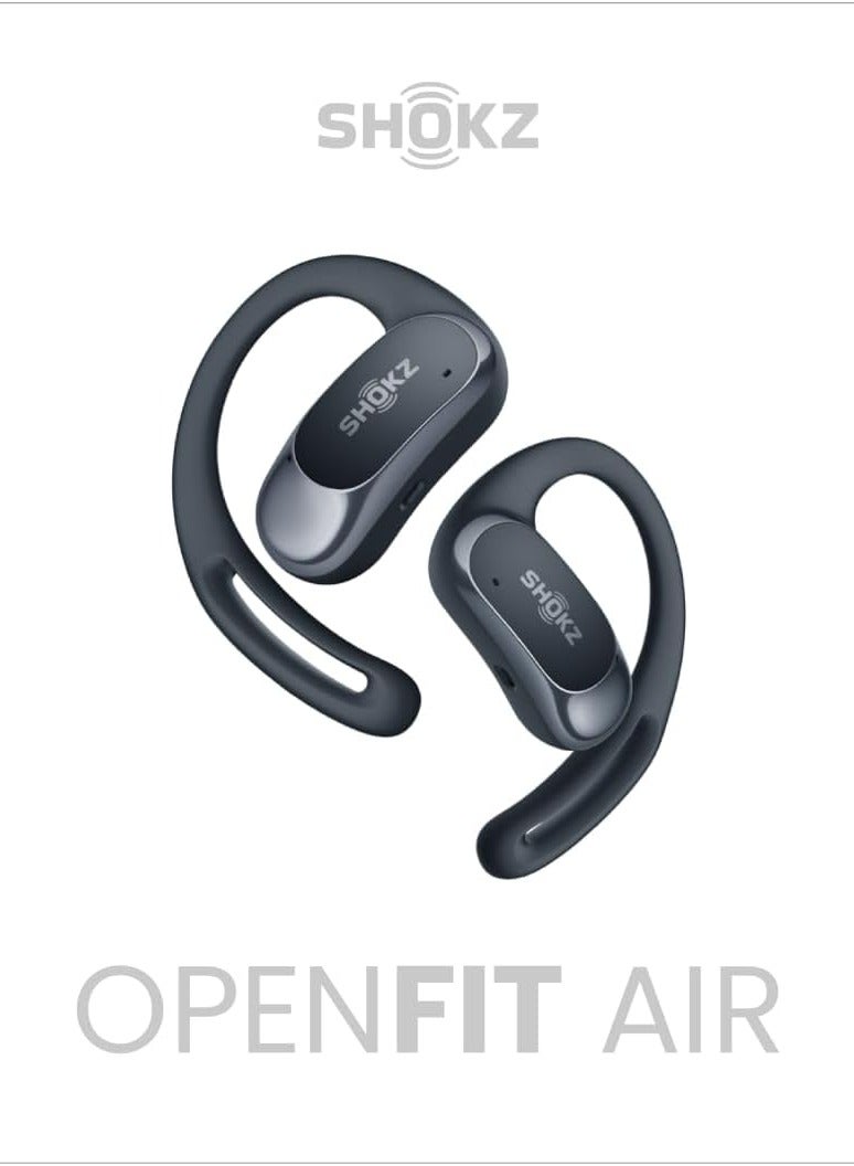 OpenFit Air - Open-Ear Headphones, True Wireless Earbuds, Water Resistant, Secure Earhooks for Daily Use Black