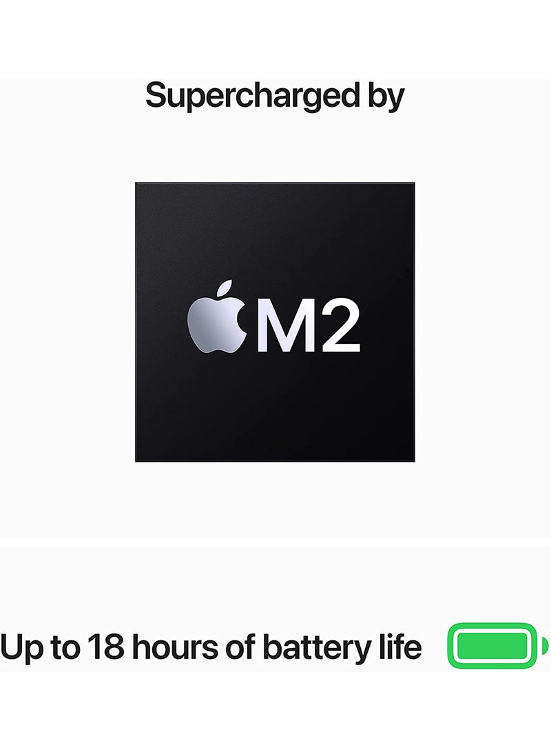 ابل  ماك بوك إير MC7U4 بشاشة 13.6 بوصة : شريحة أبل M2 مع معالج 8 نواة ومعالج رسومي 8 نواة، 16 جيجابايت RAM/256 جيجابايت SSD (نسخة دولية) - Image 5