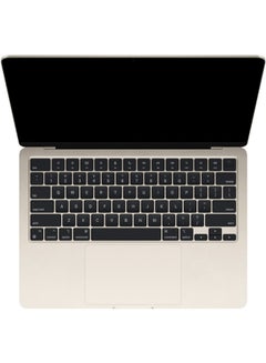 أبل MacBook Air MC7W4 13.6-Inch Display: Apple M2 chip with 8-core CPU and 8-core GPU, 16GB RAM/256GB/ English/Arabic Starlight  - Image 2