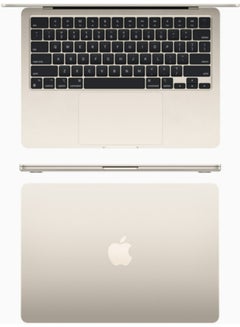 أبل MacBook Air MC7W4 13.6-Inch Display: Apple M2 chip with 8-core CPU and 8-core GPU, 16GB RAM/256GB/ English/Arabic Starlight  - Image 3