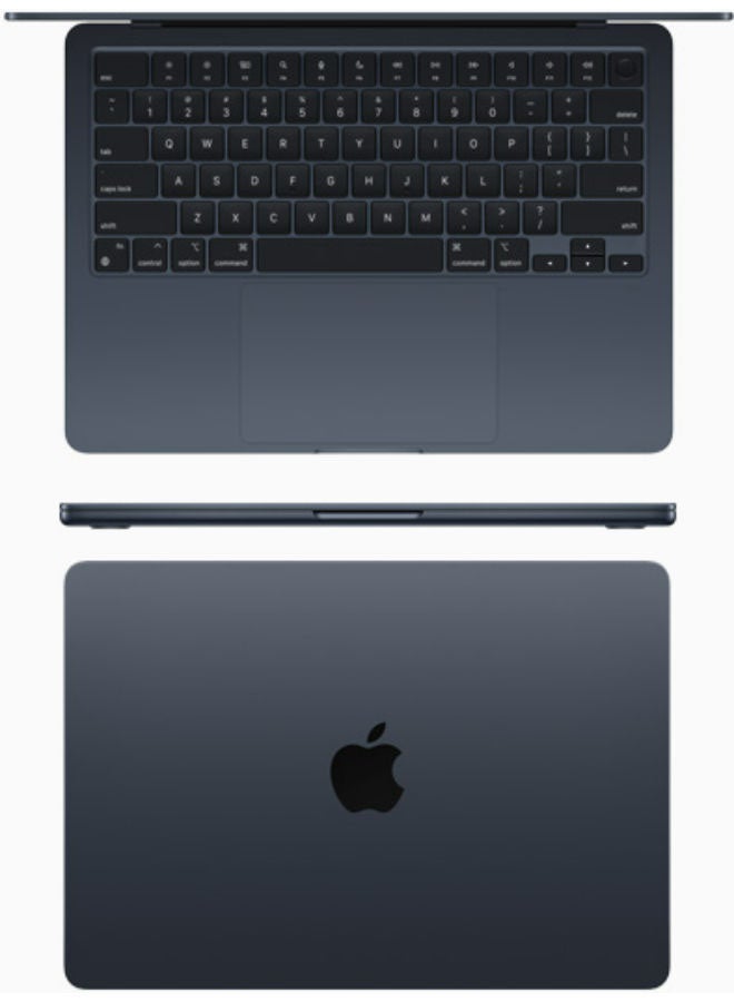 Apple - MacBook Air MC7X4 13.6-Inch Display : Apple M2 chip with 8-core CPU and 8-core GPU, 16GB RAM/256GB SSD English/Arabic Midnight - Image 1