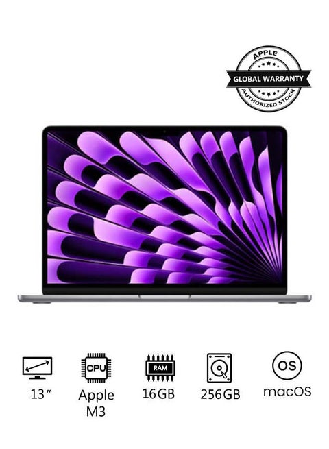 New 2024 MacBook Air MC8G4 13-inch Display, Apple M3 Chip 8-Core CPU 8-Core GPU Processor/16GB RAM/256GB SSD/ English/Arabic Space Grey