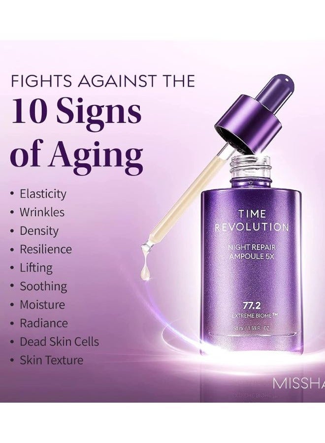 Missha - Time Revolution Night Repair Ampoule 5 x 50ml - Image 1