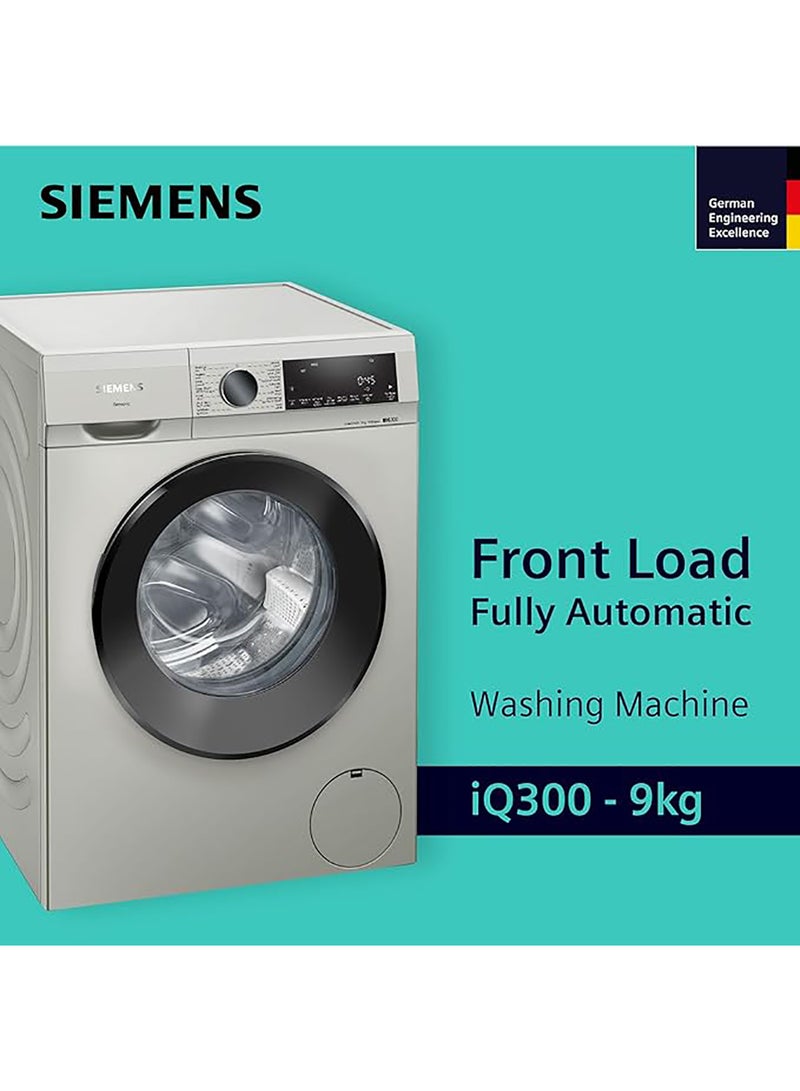 IQ 300, 9Kg  Front Loading Washing Machine with 1400 rpm, Stain Removal WG44A10XGC Silver