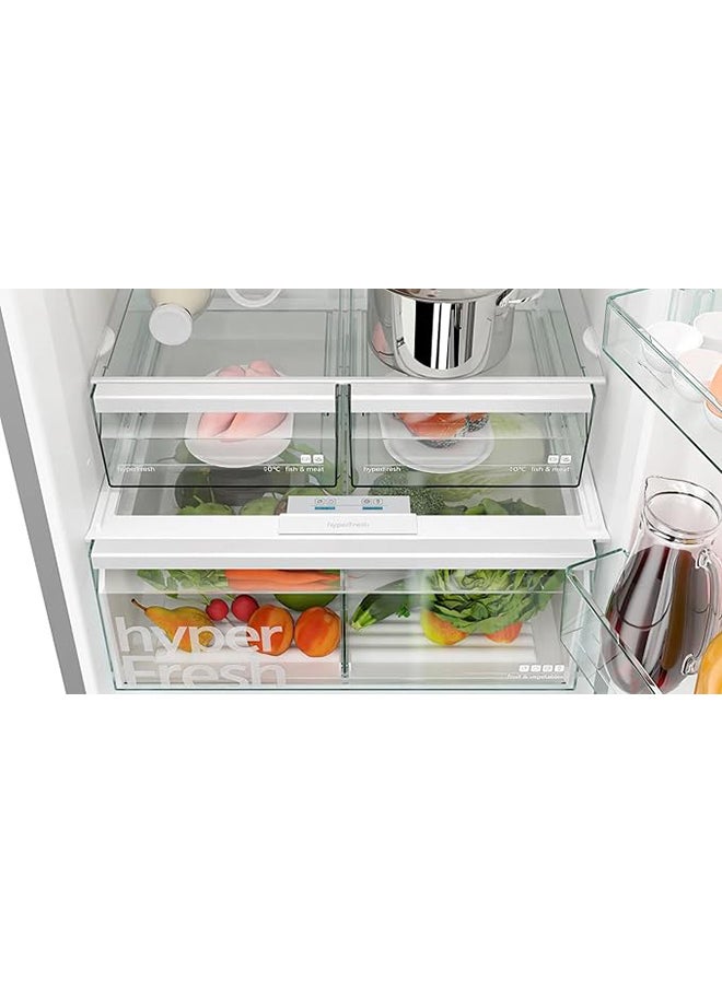 SIEMENS - iQ300, 480 Litres Net Capacity, Bottom Mount Freestanding Refrigerator, German Engineering, 1 Year Warranty KG55NVL21M Inox - Image 1