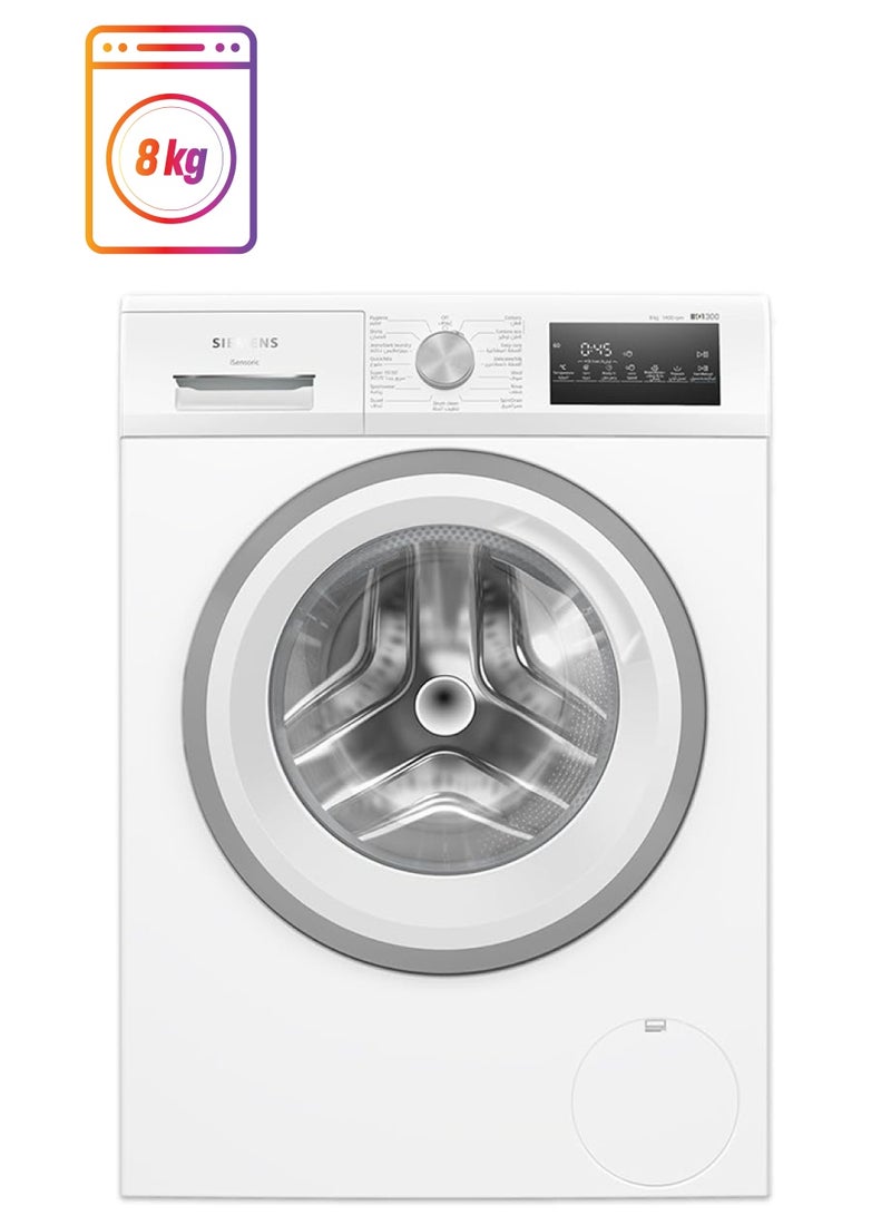 SIEMENS iQ300 8Kg Front Load, Fully Automatic Washing Machine, German Engineering WM14U280GC White  - Image 1