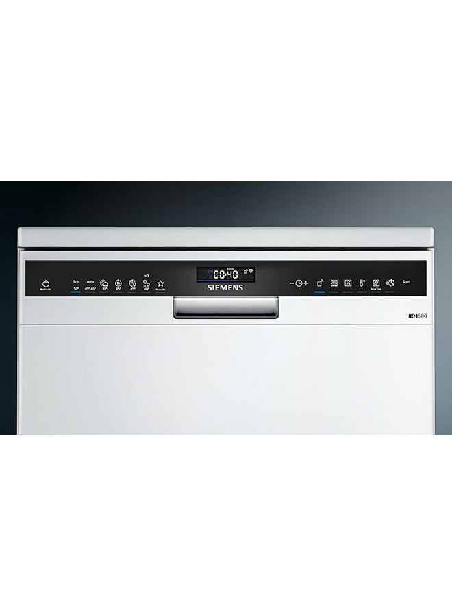 SIEMENS iQ500, 60 cm, Home Connect Freestanding Dishwasher With 14 Place Settings, German Engineered SN25HW76MM White  - Image 2
