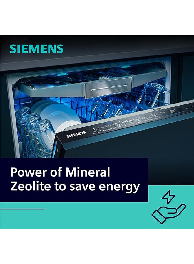 SIEMENS - iQ700 60 cm Home Connect Dishwasher, 14 Place Settings, Zeolite Function, Made in Germany SN27ZI86DM Silver - Image 1