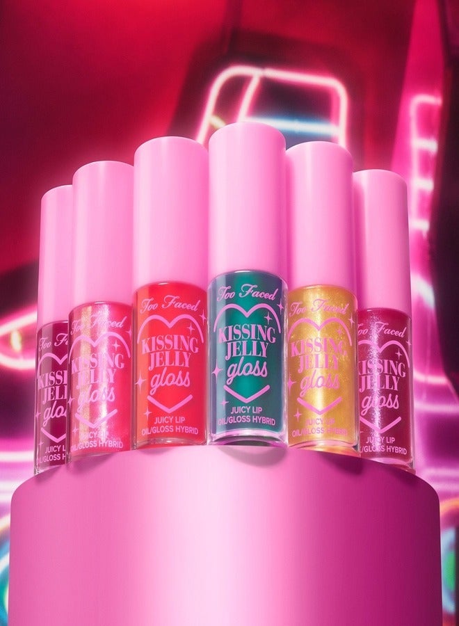 Too Faced - Kissing Jelly Lip Oil Gloss - Juicy Lip Oil Gloss Hybrid,  Sweet Cotton Candy 4.5ml Sweet Cotton Candy - Image 1