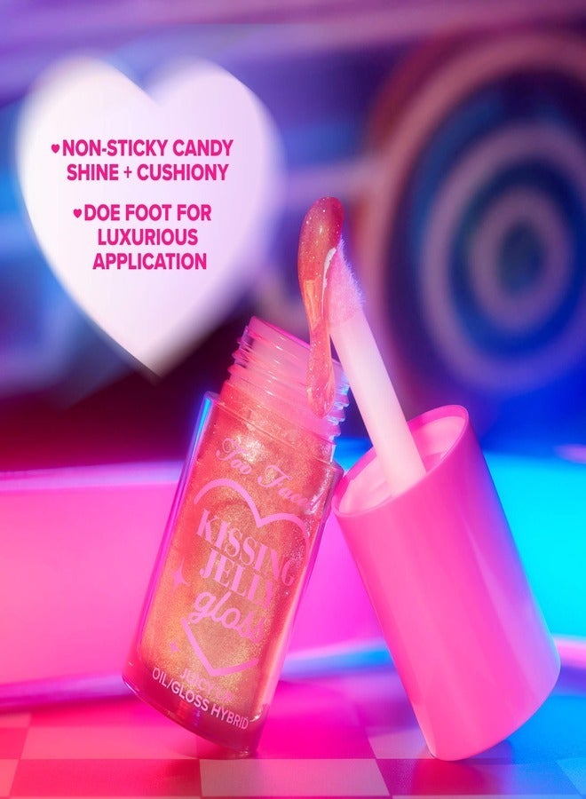 Too Faced - Kissing Jelly Lip Oil Gloss - Juicy Lip Oil Gloss Hybrid,  Sweet Cotton Candy 4.5ml Sweet Cotton Candy - Image 1