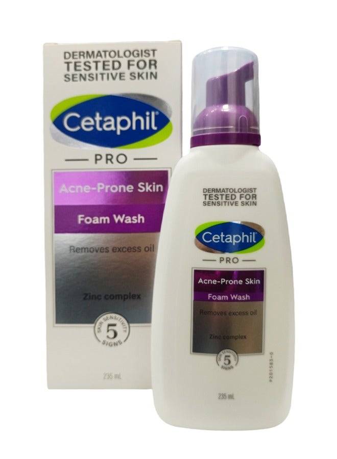 Cetaphil Pro Acne-Prone Skin Foam Wash – Gentle Cleansing for Oily and Blemished Skin 235 MLml  - Image 1