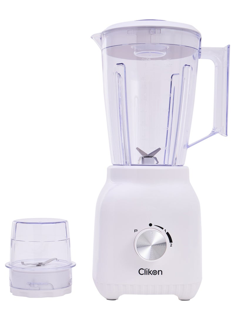Clikon - 2-In-1 Juicer Blender Chopper Set With Wet And Dry Grinder Jar 1.5L 1.5 L 550 W CK2690 White - Image 1