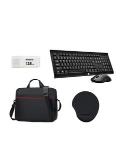 كيوكسيا Ultimate Gamer's Pack Bundle - TransMemory Flash Drive 128 GB + Silicone Mouse Pad With Wrist Support + HP USB Wired Keyboard And Mouse Set + Laptop Bag With Multi Compartment 15.6" Travel Briefcase With Organizer Expandable Large Hybrid Shoulder Bag Water Resistant Dustproof 128 GB  - Image 1