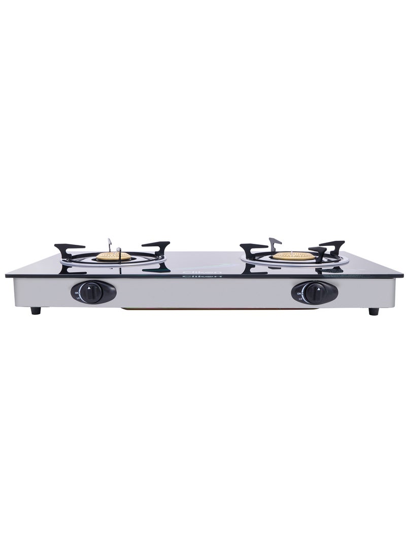 Clikon Double Burner Glass Top Gas Stove 2 Burner Glass Top Gas Stove Cooktop CK4270 Black - Image 3