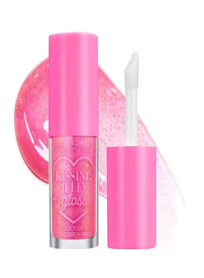 Too Faced - Kissing Jelly Lip Oil Gloss - Juicy Lip Oil Gloss Hybrid, 4.5ml Bubblegum - Image 1