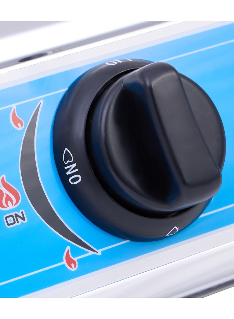 Clikon Double Burner Gas Stove 2 Burner Stainless Steel Gas Stove Cooktop CK2141 Blue/Silver - Image 4