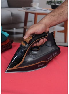 Clikon Ceramic Soleplate Steam Iron 2400W – Fast Heating & Smooth Glide for Perfectly Pressed Clothes 2400 W CK4125 Black/Brown  - Image 3