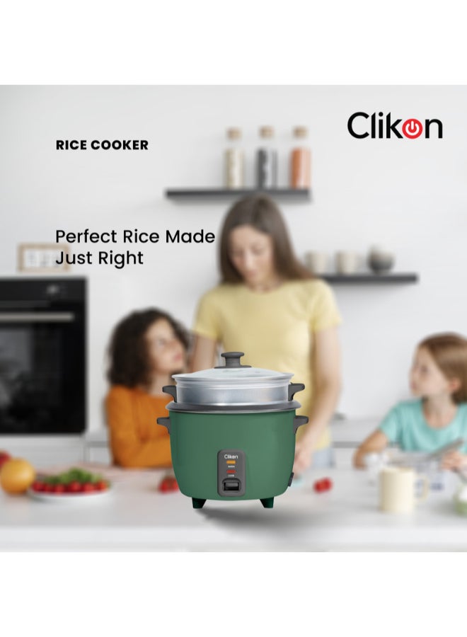 كليكون Electric Rice Cooker With Non-Stick Inner Pot 1.8 L 700 W CK2703 Green/Silver  - Image 2