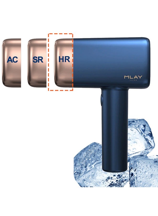 ملاي T14 Hair Removal Device With Three Lenses, One For Body Hair, One For Removing Wrinkles And Tightening The Skin, And One For Removing Acne Dark Blue  - Image 1