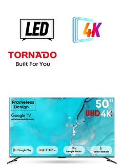 50 Inch 4K ULTRA HD Smart TV, Google TV with Hands Free Voice Control, Dolby Vision Atmos, HDR 10+, Game Mode, 60 HZ, Wide Colour Gamut, DTS HD, Google TV Android, (2024) - 50UA3400E Black