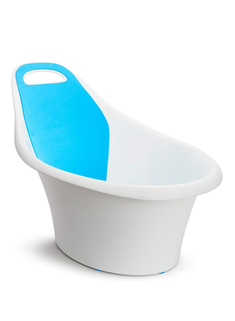 مونشكين حوض استحمام الأطفال للجلوس والنقع، 0-12 شهر، أبيض، 25 x 16.25 x 15 بوصة - Image 1