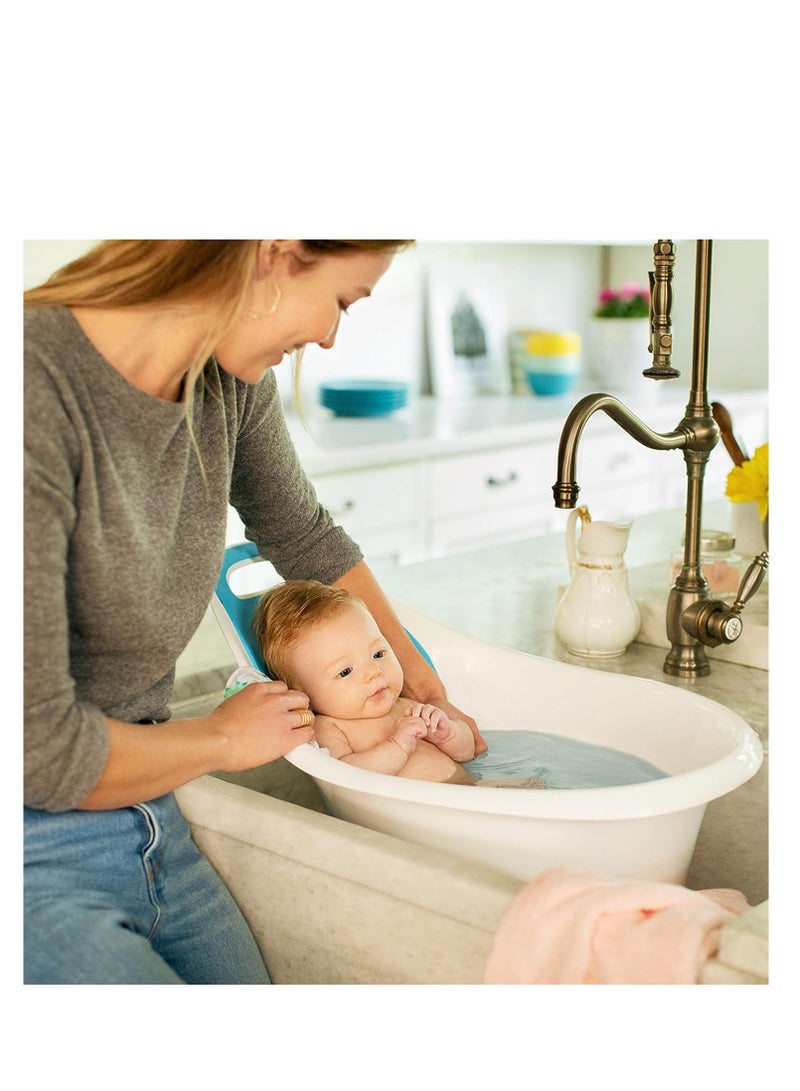 مونشكين حوض استحمام الأطفال للجلوس والنقع، 0-12 شهر، أبيض، 25 x 16.25 x 15 بوصة - Image 5