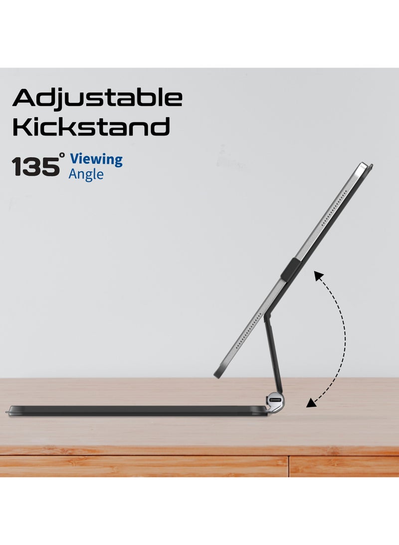 PROMATE - Foldable Wireless Keyboard for iPad with RGB Backlight and Multi-Function Touchpad, Smart Connect Support Ultra-Slim Design with Strong Magnetic Mounting Black - Image 1
