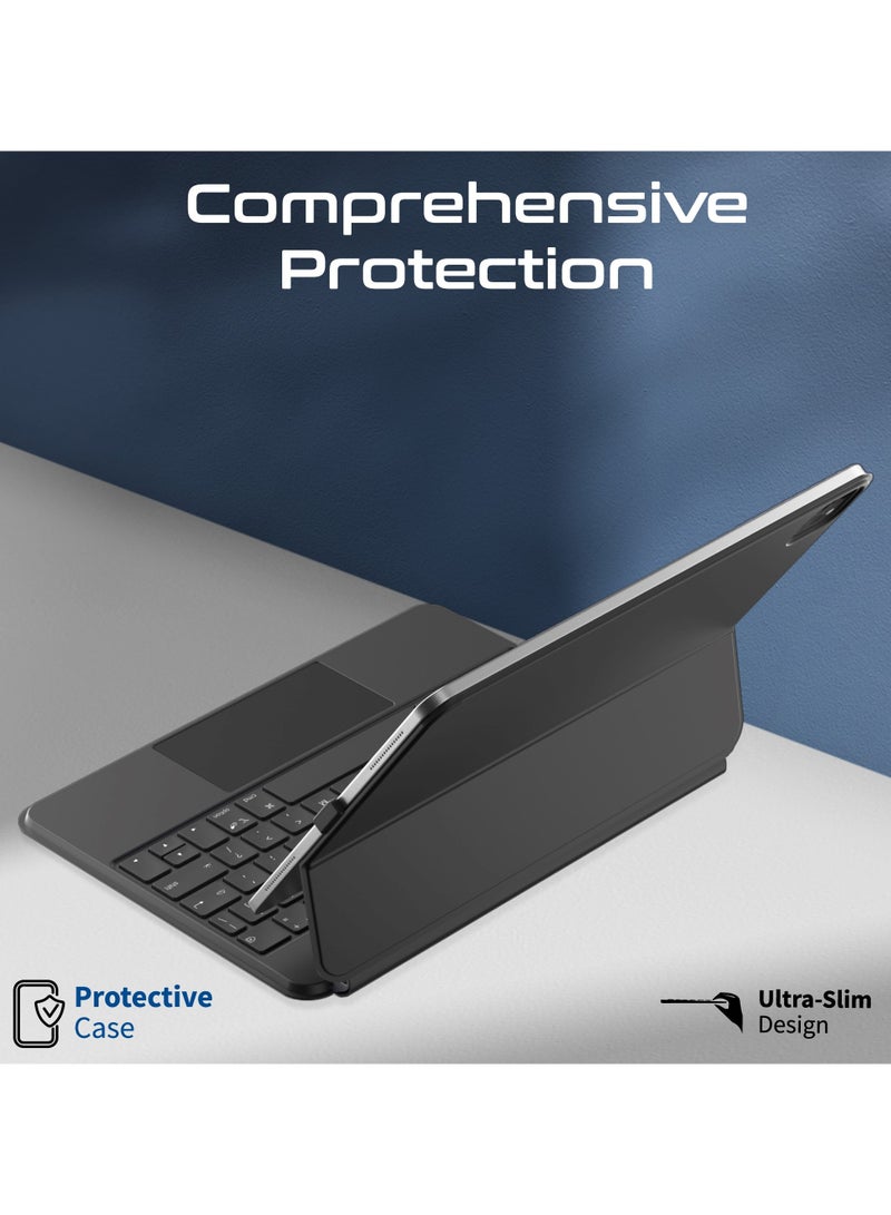PROMATE - Foldable Wireless Keyboard for iPad with RGB Backlight and Multi-Function Touchpad, Smart Connect Support Ultra-Slim Design with Strong Magnetic Mounting Black - Image 1