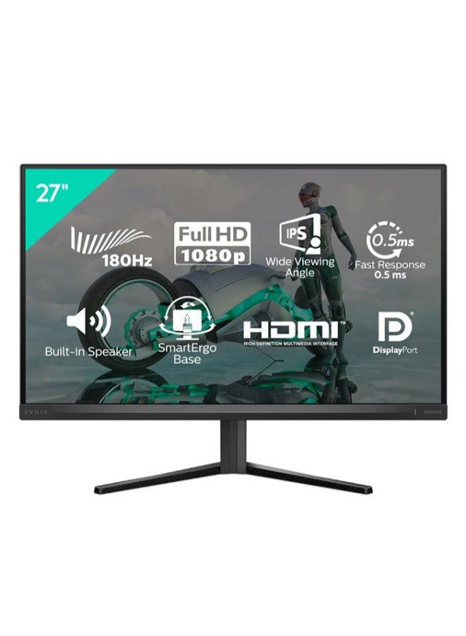 27-inch Full HD Evnia 3000 Gaming Monitor, HDR 10, Fast IPS Panel Type, 180Hz Refresh Rate, 0.5ms Response Time, Adaptive Sync Technology, gaming console support, Built-In Stereo Speakers Black - pnsku/N70128021V/45/_/1731252054/1cb461aa-7b5b-4873-8f53-5e6b7f4a0f96