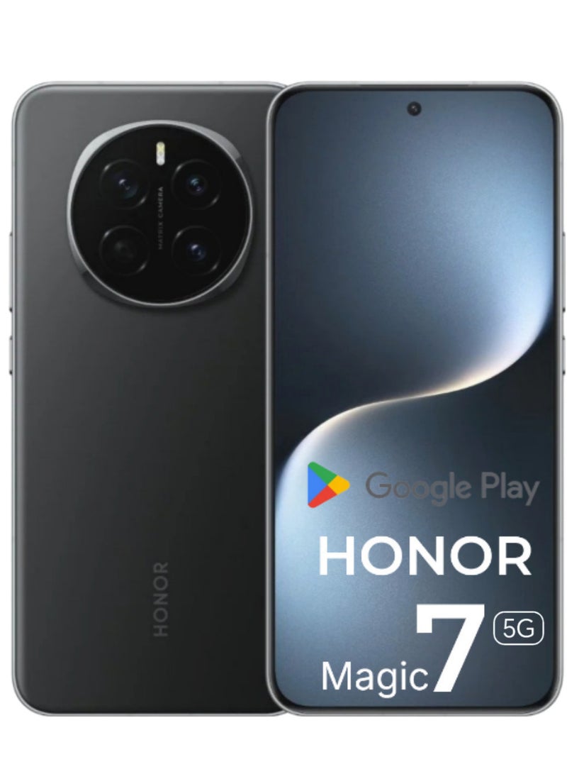 Honor Magic 7 Dual SIM 256GB 12GB RAM Snapdragon 8 Elite Oasis Eye Protection Screen 5650mAh Slim and Long Life OIS Ultra RAM 5G Straight Screen Black with Google play Chinese version - Image 1