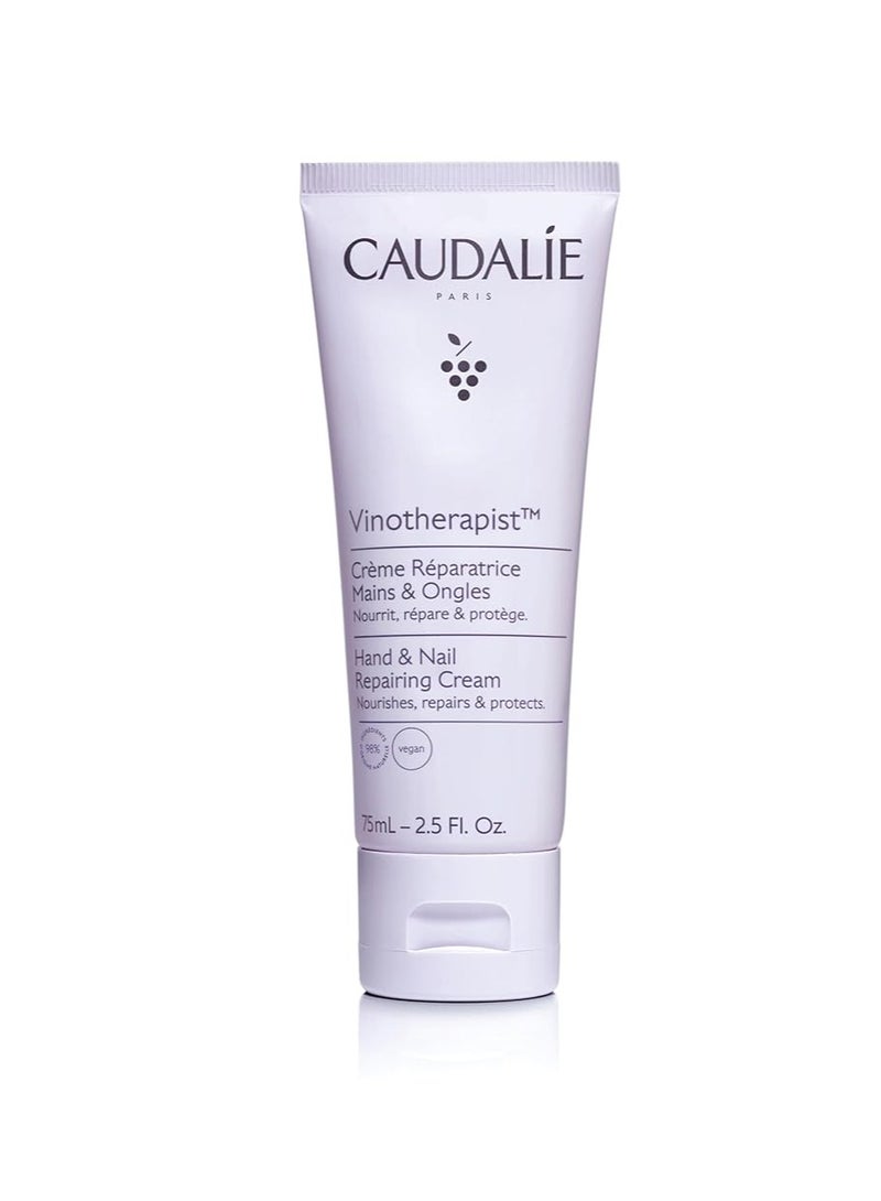 CAUDALIE Vinotherapist Hand and Nail Cream with Shea Butter and Grapeseed Oil, Vegan and Dermatologically Tested 75 mlml  - Image 1