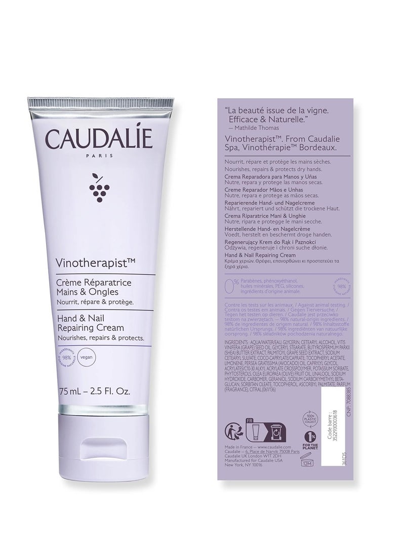 CAUDALIE Vinotherapist Hand and Nail Cream with Shea Butter and Grapeseed Oil, Vegan and Dermatologically Tested 75 mlml  - Image 2