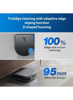 ecovacs ECOVACS DEEBOT X5 PRO OMNI Robot Vacuum & Mop |12,800Pa Suction |70C Hot Water Mop Wash |ZeroTangle Tech |TruEdge Edge Mopping |Self-Emptying |Smart Lidar Mapping |Pet-Friendly|App/Voice Control| 20 W DDX39-Black Black  - Image 3