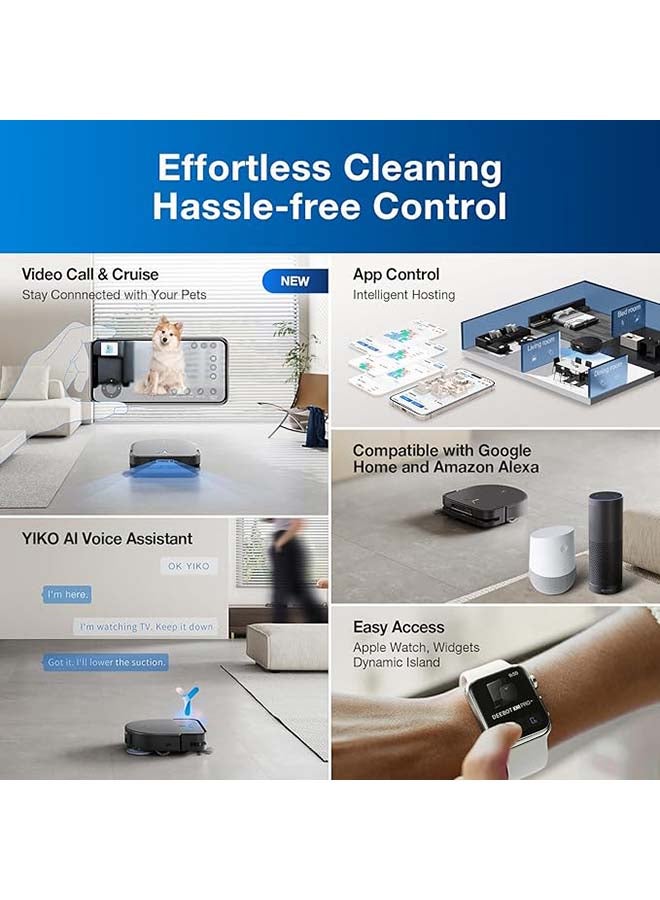 ecovacs - ECOVACS DEEBOT X5 PRO OMNI Robot Vacuum & Mop |12,800Pa Suction |70C Hot Water Mop Wash |ZeroTangle Tech |TruEdge Edge Mopping |Self-Emptying |Smart Lidar Mapping |Pet-Friendly|App/Voice Control| 20 W DDX39-Black Black - Image 1