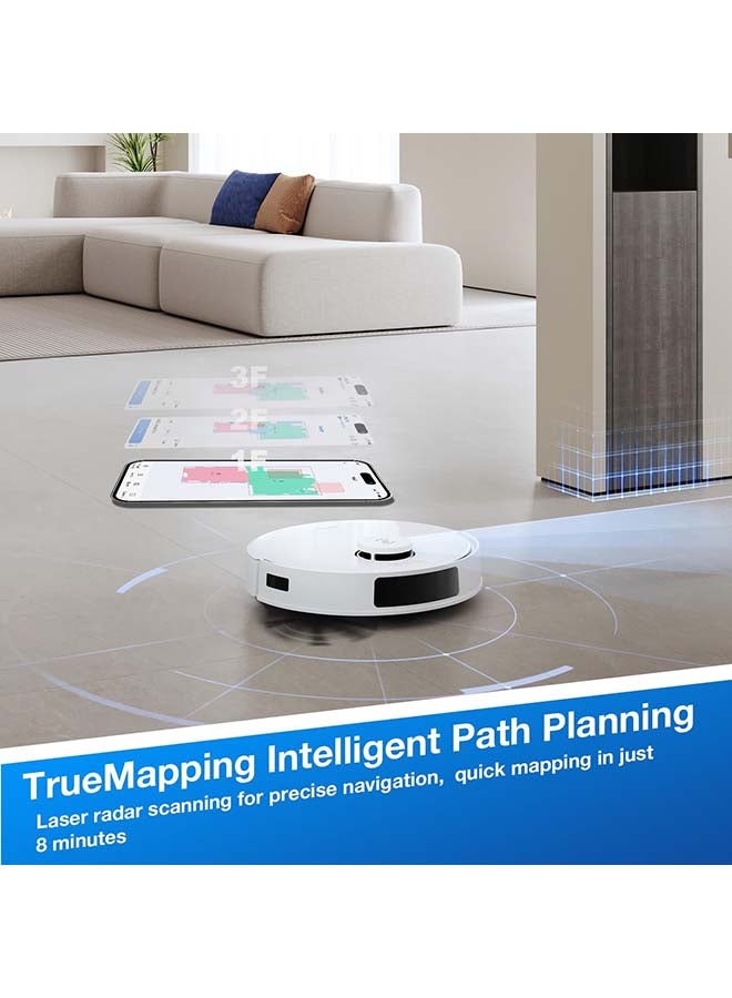 ecovacs - ECOVACS DEEBOT N20 PRO Plus Robot Vacuum & Mop | 8000Pa Suction | Self-Emptying | 320min Runtime | Smart Mapping & LiDAR | Pet-Friendly | App/Voice Control | 1000 W DKX5_White White - Image 1