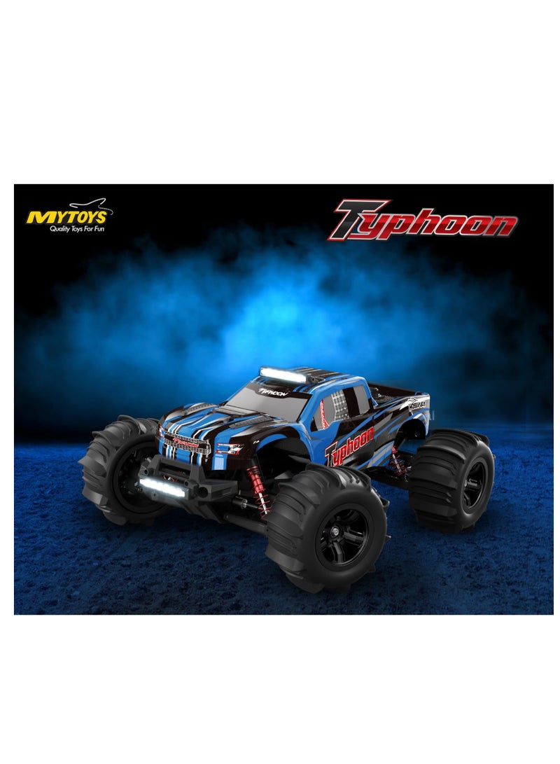 MYTOYS - Typhoon 1:10 RC Cars, Hobby Grade 4WD 60+ KM/H Fast Speed Remote Control Truck, All Terrain Off Road Electric Buggy with 2500 mAh Modular Battery for Adults and Boys (Advanced Modding Support) - Image 1