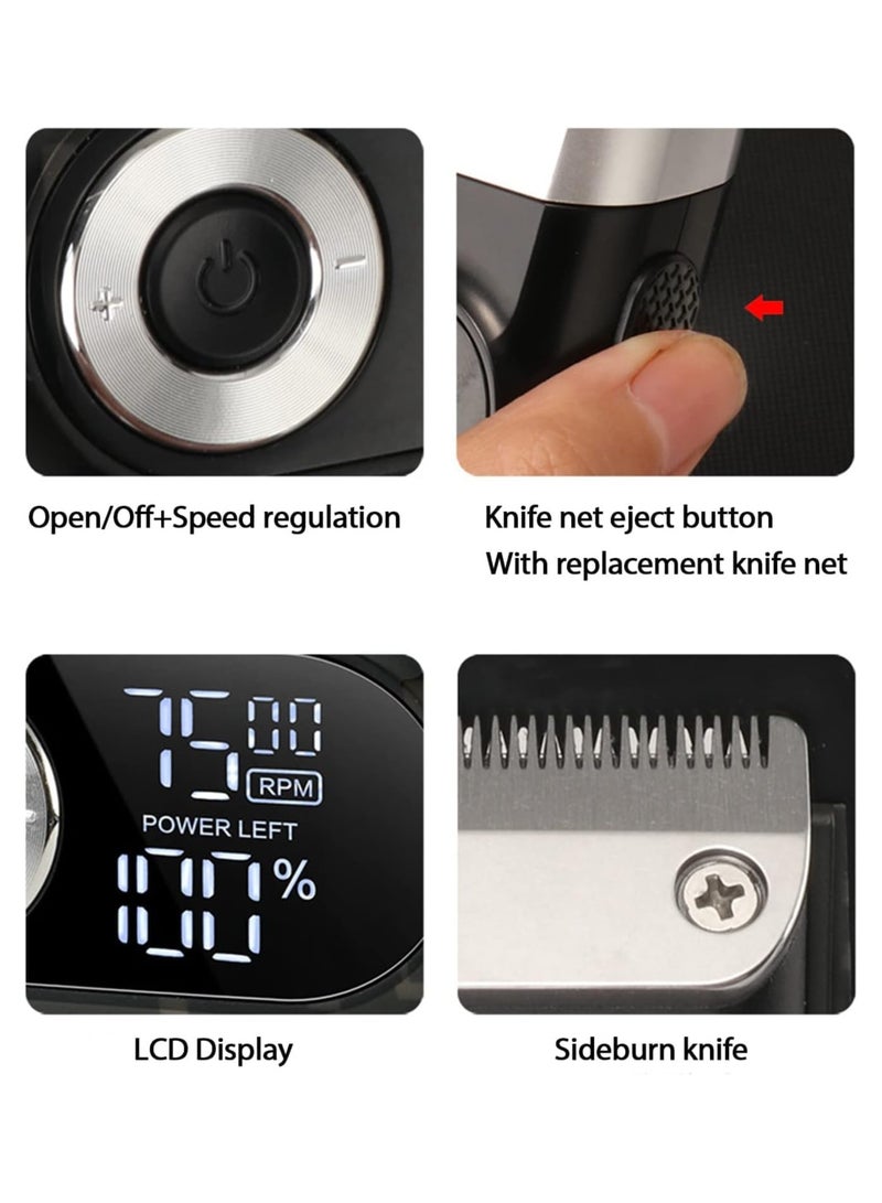 Kemei KM2027 Rechargeable Electric Hair Clipper with Titanium Foil Blades Lithium Battery Hair Trimmer with Beard Trimmer and Travel Bag for Men - Image 3