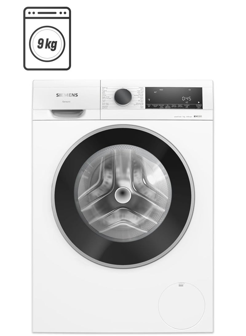 SIEMENS IQ 300, 9 Kg, Front Loading Washing Machine with 1400 rpm, Stain Removal, German Engineering WG44A100GC White - Image 1