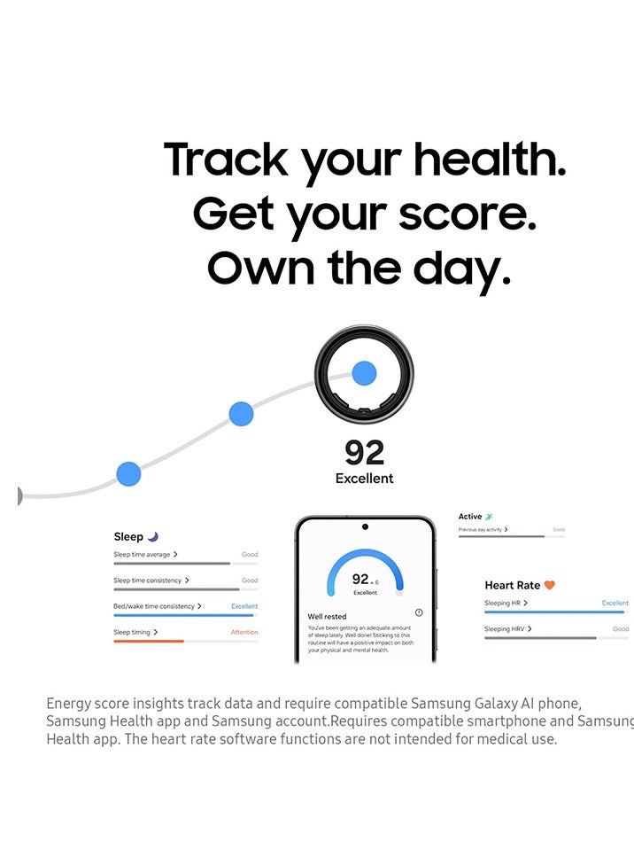 Samsung Galaxy Ring Fitness Monitor Sleep Tracker AI Smart Ring Size 5 - Titanium Black - Image 5