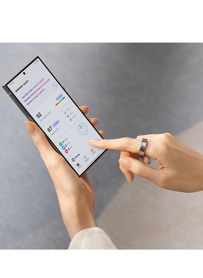 سامسونج Galaxy Ring Fitness Monitor Sleep Tracker AI Smart Ring Size 7 - Titanium Silver - Image 5