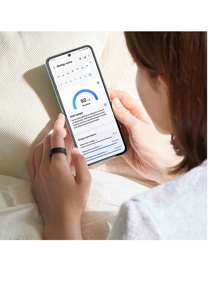 سامسونج Galaxy Ring Fitness Monitor Sleep Tracker AI Smart Ring Size 10 - Titanium Black - Image 4