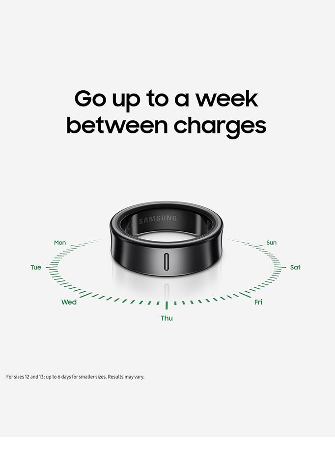 سامسونج Galaxy Ring Fitness Monitor Sleep Tracker AI Smart Ring Size 10 - Titanium Black - Image 2