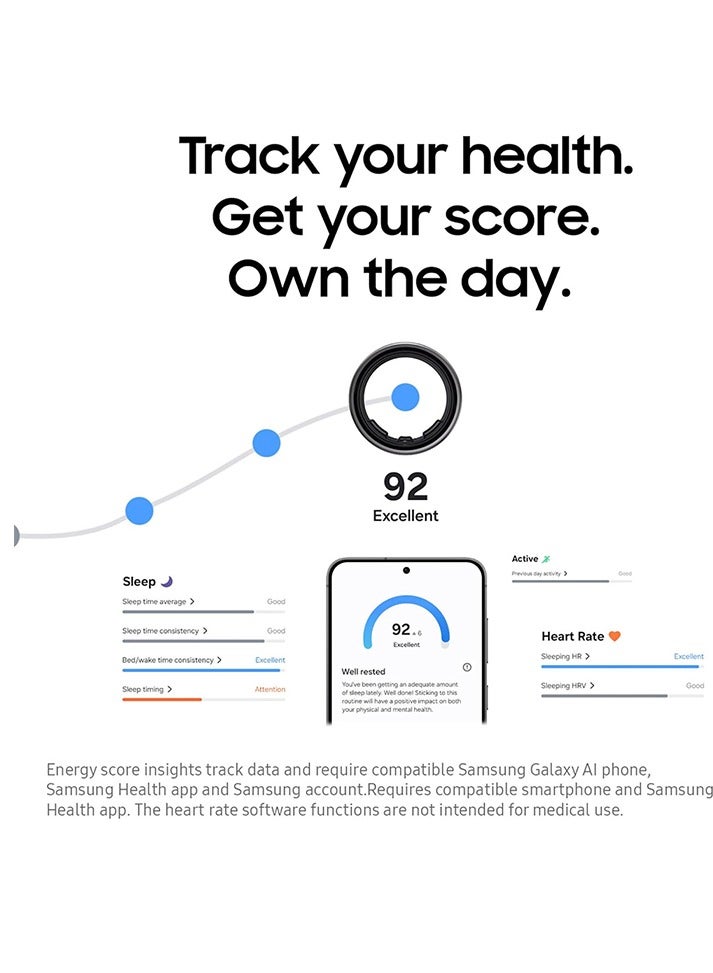 Samsung Galaxy Ring Fitness Monitor Sleep Tracker AI Smart Ring Size 11 - Titanium Black  - Image 5
