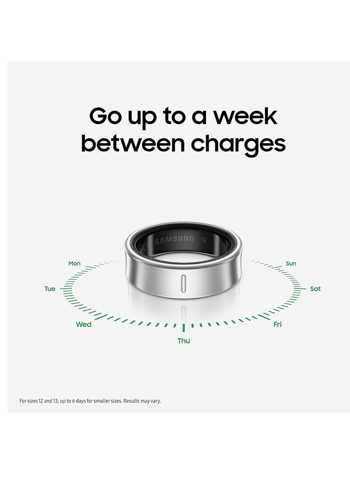 سامسونج Galaxy Ring Fitness Monitor Sleep Tracker AI Smart Ring Size 12 - Titanium Silver - Image 2