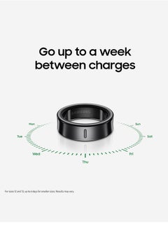 سامسونج Galaxy Ring Fitness Monitor Sleep Tracker AI Smart Ring Size 13 - Titanium Black  - Image 2