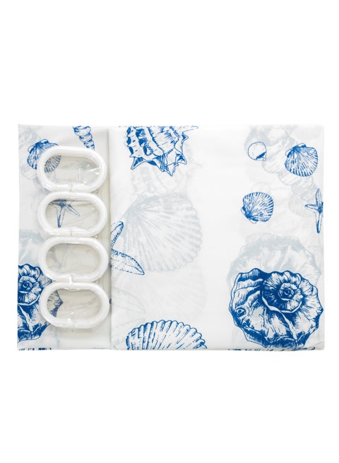 Shower Curtain, Water Repellent Fabric, RF10459 | Odourless and Chlorine Free Bathroom Decor with Hooks | Multi-Purpose | Ideal for Home, Guest Room, Hotel Bathroom White