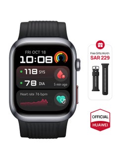 524 mAh Watch D2 Smartwatch, 1.82" AMOLED,Blood Pressure Monitoring, Light and Slim Design, Health Community, Health Glance, Smart Lifestyle, Bluetooth Calling, Compatible with iOS & Android + Strap Black