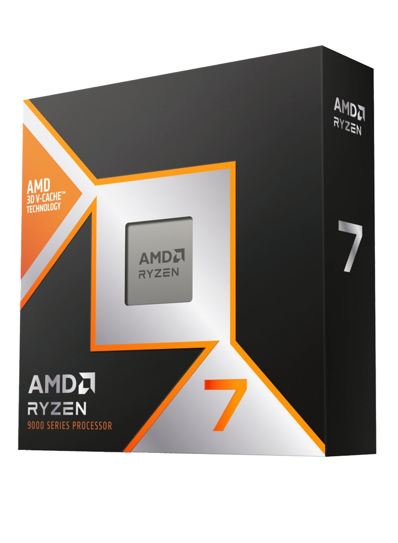 AMD - Ryzen 7 9800X3D Processor – 8 Cores, 16 Threads, 4.7 GHz Base, Up to 5.2 GHz Boost, 96MB L3 Cache, Zen 5 Architecture, AM5 Socket, TSMC 4nm Technology, PCIe 5.0, Precision Boost Overdrive, Unlockable for Overclocking, 120W TDP | 100-100001084WOF Grey - Image 1