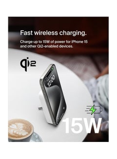 belkin 10000 mAh BoostCharge Pro Wireless Power Bank 10000mAh with Qi2, MagSafe Compatible Portable Charger + Built-in Pop-up Kickstand - For iPhone 16, 16 Plus, 16 Pro, 16 Pro Max, iPhone 15, and More - White  - Image 2