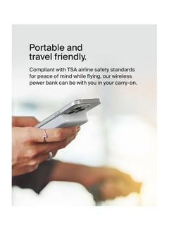 belkin 10000 mAh BoostCharge Pro Wireless Power Bank 10000mAh with Qi2, MagSafe Compatible Portable Charger + Built-in Pop-up Kickstand - For iPhone 16, 16 Plus, 16 Pro, 16 Pro Max, iPhone 15, and More - White  - Image 4